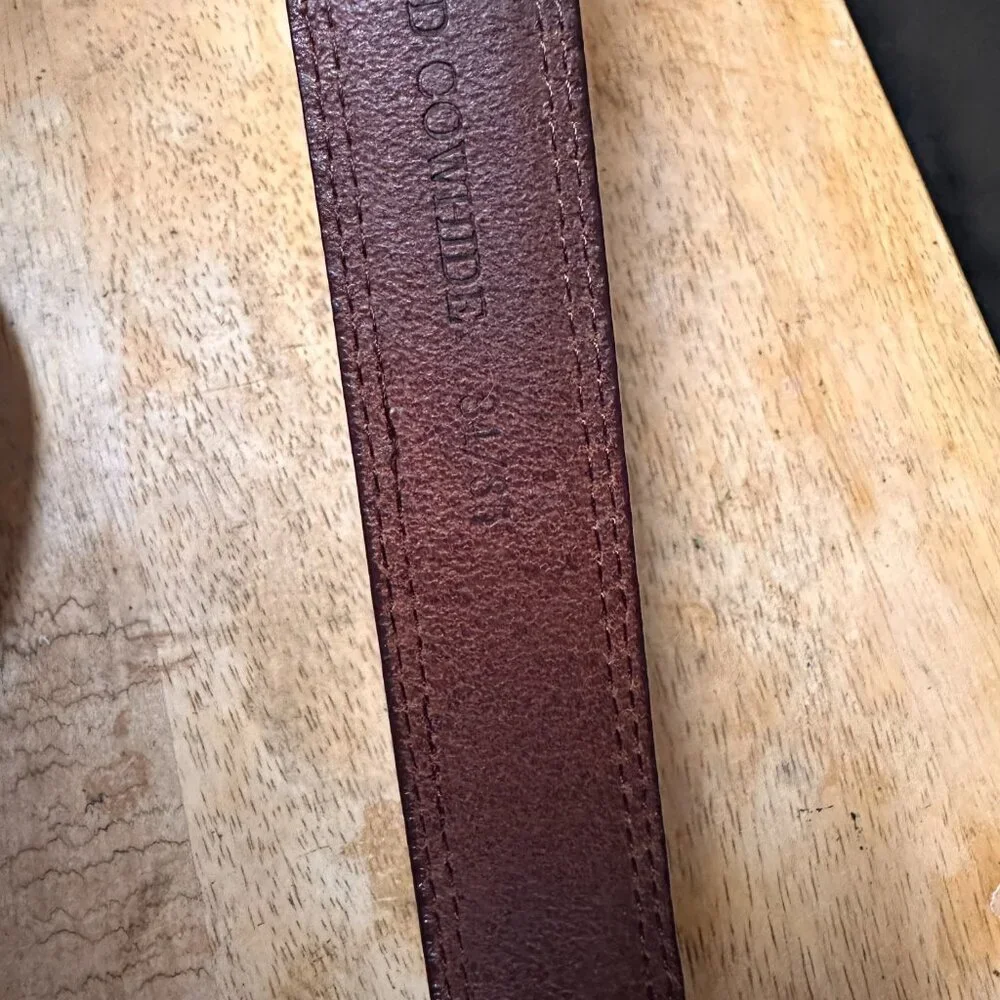Vintage Mahogany Oil Tanned Cowhide  brass Buckle Mens Size Large 34-36